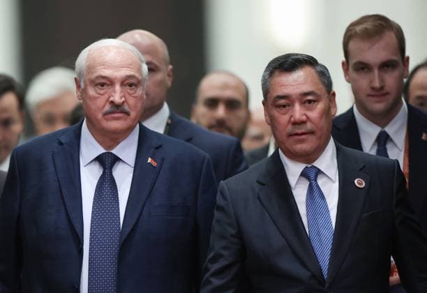 Kyrgyzstan SCO Summit 9232210 01.09.2026 Belarusian President Alexander Lukashenko and Kyrgyz President Sadyr Japarov arrive to attend a session of the Shanghai Cooperation Organization (SCO) summit in Bishkek, Kyrgyzstan. Petr Kovalev Sputnik Bishkek Kyrgyzstan  Copyright: xPetrxKovalevx