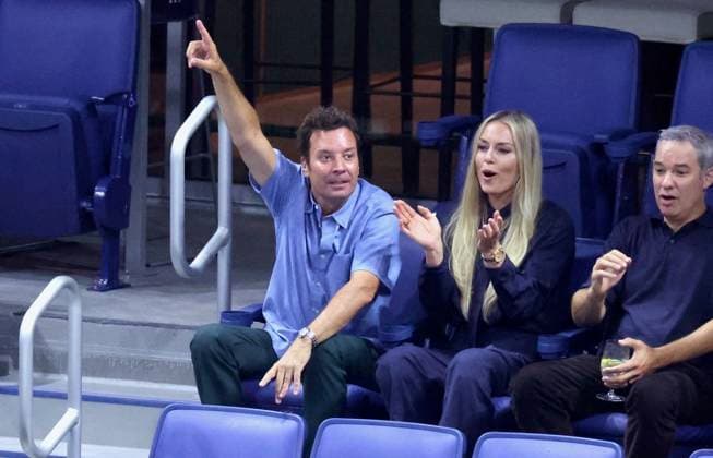 Us Open - Jimmy Fallon and Lindsey Vonn In The Stands Jimmy Fallon and Lindsey Vonn attend the night session on day 2 at te US Open in New York, NY on August 31, 2026. Photo by Dylan Travis ABACAPRESS.COM New York NY  Copyright: xDylanxTravis ABACAx