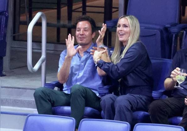 Us Open - Jimmy Fallon and Lindsey Vonn In The Stands Jimmy Fallon and Lindsey Vonn attend the night session on day 2 at te US Open in New York, NY on August 31, 2026. Photo by Dylan Travis ABACAPRESS.COM New York NY  Copyright: xDylanxTravis ABACAx