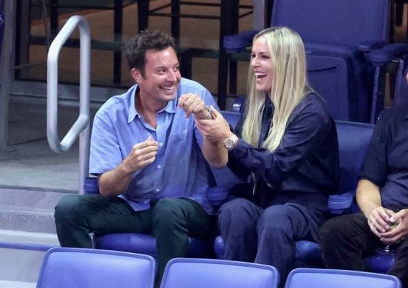 Us Open - Jimmy Fallon and Lindsey Vonn In The Stands Jimmy Fallon and Lindsey Vonn attend the night session on day 2 at te US Open in New York, NY on August 31, 2026. Photo by Dylan Travis ABACAPRESS.COM New York NY  Copyright: xDylanxTravis ABACAx