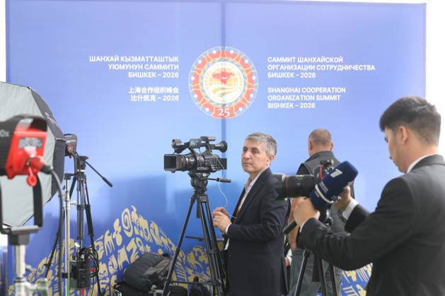 BISHKEK, KYRGYZSTAN - SEPTEMBER 01: Media reporters work at the press center during the 26th Meeting of the Council of Heads of State of the Shanghai Cooperation Organization (SCO) on September 1, 2026 in Bishkek, Kyrgyzstan. The meeting of the SCO Council of Heads of State is scheduled for September 1 in Bishkek.  Copyright: xChinaxNewsxServicex 111663426675