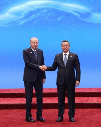 Turkish President Recep Tayyip Erdogan BISHKEK, KYRGYZSTAN - SEPTEMBER 01: (----EDITORIAL USE ONLY - MANDATORY CREDIT - TURKISH PRESIDENCY MURAT KULA HANDOUT - NO MARKETING NO ADVERTISING CAMPAIGNS - DISTRIBUTED AS A SERVICE TO CLIENTS----) Turkish President Recep Tayyip Erdogan (L) is welcomed by Kyrgyz President Sadyr Japarov (R) as he arrives to attend the Shanghai Cooperation Organization (SCO) Council of Heads of State Meeting in Bishkek, Kyrgyzstan, on September 1, 2026. Turkish Presidency Murat Kula Anadolu Bishkek Kyrgyzstan. Editorial use only. Please get in touch for any other usage.  Copyright: x2026xAnadoluxTurkishxPresidency MuratxKulax