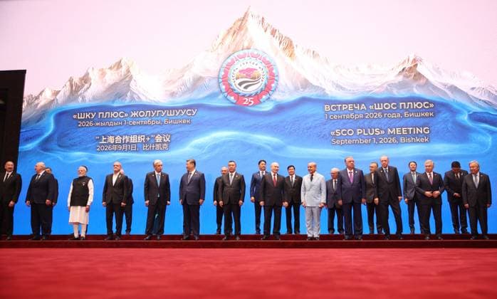 Kyrgyzstan SCO Summit 9232396 01.09.2026 From left, Azerbaijani President Ilham Aliyev, Belarusian President Alexander Lukashenko, Indian Prime Minister Narendra Modi, Iranian President Masoud Pezeshkian, Kazakh President Kassym-Jomart Tokayev, Chinese President Xi Jinping, Armenian Prime Minister Nikol Pashinyan, Kyrgyz President Sadyr Japarov, Mongolian President Ukhnaa Khurelsukh, Russian President Vladimir Putin, Lao President Thongloun Sisoulith, Pakistani Prime Minister Shehbaz Sharif, Egyptian Deputy Prime Minister Hussein Issa, Tajik President Emomali Rahmon, Collective Security Treaty Organization (CSTO) Secretary General Taalatbek Masadykov, Secretary General of the Conference on Interaction and Confidence Building Measures in Asi  Copyright: xPetrxKovalevx