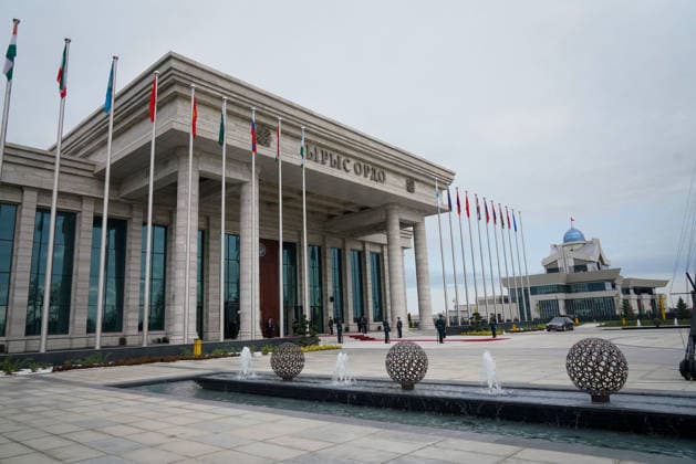 Shanghai Cooperation Organization Council of Heads of State meeting in Bishkek BISHKEK, KYRGYZSTAN - SEPTEMBER 01: (----EDITORIAL USE ONLY - MANDATORY CREDIT - KYRGYZ PRESIDENCY HANDOUT - NO MARKETING NO ADVERTISING CAMPAIGNS - DISTRIBUTED AS A SERVICE TO CLIENTS----) A view shows the Yrys Ordo Congress Center in Bishkek as the Shanghai Cooperation Organization Council of Heads of State meeting begins with the participation of leaders from member countries, on September 01, 2026 in Bishkek, Kyrgyzstan. Kyrgyz Presidency Handout Anadolu Bishkek Kyrgyzstan. Editorial use only. Please get in touch for any other usage.  Copyright: x2026xAnadoluxKyrgyzxPresidencyx xHandoutx