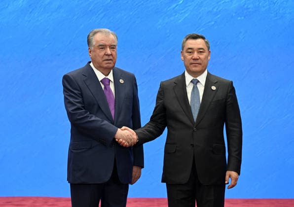Shanghai Cooperation Organization Council of Heads of State meeting in Bishkek BISHKEK, KYRGYZSTAN - SEPTEMBER 01: (----EDITORIAL USE ONLY - MANDATORY CREDIT - KYRGYZ PRESIDENCY HANDOUT - NO MARKETING NO ADVERTISING CAMPAIGNS - DISTRIBUTED AS A SERVICE TO CLIENTS----) Kyrgyz President Sadyr Japarov meets with Tajik President Emomali Rahmon during the Shanghai Cooperation Organization Council of Heads of State meeting at the Yrys Ordo Congress Center, on September 01, 2026 in Bishkek, Kyrgyzstan. Japarov welcomed leaders of SCO member states and governments as the summit began in the Kyrgyz capital. Kyrgyz Presidency Handout Anadolu Bishkek Kyrgyzstan. Editorial use only. Please get in touch for any other usage.  Copyright: x2026xAnadoluxKyrgyzxPresidencyx xHandoutx
