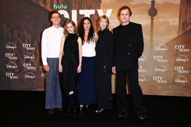 Franz Hartwig, Lea Drinda, Soma Pysall, Jenny Schily, and Lars Eidinger at the premiere of the Hulu Original series *City of Blood* at Kino International in Berlin, August 31, 2026 Foto:xN.xKubelkax xFuturexImagex blood_6883