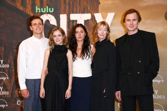 Franz Hartwig, Lea Drinda, Soma Pysall, Jenny Schily, and Lars Eidinger at the premiere of the Hulu Original series *City of Blood* at Kino International in Berlin, August 31, 2026 Foto:xN.xKubelkax xFuturexImagex blood_6885