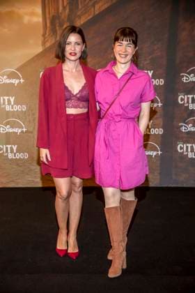 ABB CITYBLOOD: Jennifer Ulrich and Laura Fischer attend the premiere of the German Hulu Original series *City of Blood* at Kino International on August 31, 2026, in Berlin, Germany