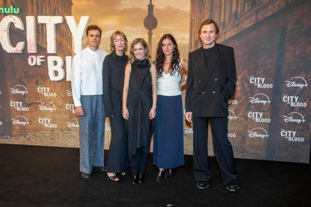 ABB CITYBLOOD: Jenny Schily, Lea Drinda, Soma Pysall, and Lars Eidinger attended the premiere of the German Hulu Original series *City of Blood* at Kino International on August 31, 2026, in Berlin, Germany