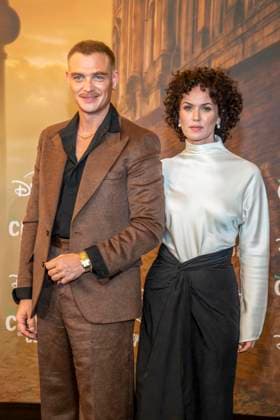 ABB CITYBLOOD: David Schuetter and Melika Foroutan attend the premiere of the German Hulu Original series *City of Blood* at Kino International on August 31, 2026, in Berlin, Germany