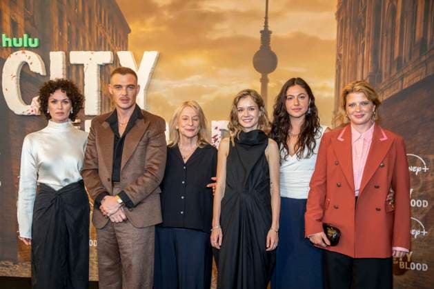 ABB CITYBLOOD: Melika Foroutan, David Schütter, Dagmar Manzel, Lea Drinda, Soma Pysall, and Joerdis Triebel attended the premiere of the German Hulu Original series *City of Blood* at Kino International on August 31, 2026, in Berlin, Germany