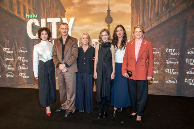 ABB CITYBLOOD: Melika Foroutan, David Schütter, Dagmar Manzel, Lea Drinda, Soma Pysall, and Joerdis Triebel attended the premiere of the German Hulu Original series *City of Blood* at Kino International on August 31, 2026, in Berlin, Germany
