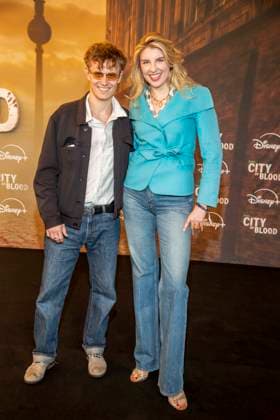ABB CITYBLOOD: Max Schimmelpfennig and Sarah Loewentraut attend the premiere of the German Hulu Original series *City of Blood* at Kino International on August 31, 2026, in Berlin, Germany