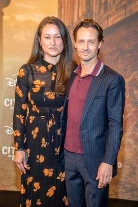 ABB CITYBLOOD: Annie Mosebach and her husband Tom Schilling attend the premiere of the German Hulu Original series *City of Blood* at Kino International on August 31, 2026, in Berlin, Germany