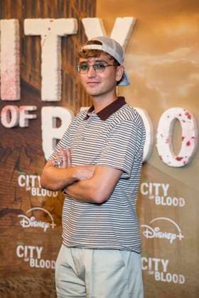 ABB CITYBLOOD: Jonas Wuttke attends the premiere of the German Hulu Original series *City of Blood* at Kino International on August 31, 2026, in Berlin, Germany