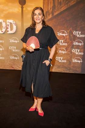 ABB CITYBLOOD s Ilknur Boyraz attends the premiere of the German Hulu Original series *City of Blood* at Kino International on August 31, 2026, in Berlin, Germany