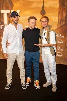 ABB CITYBLOOD: Adrian Topol and Constantin von Jascheroff attended the premiere of the German Hulu Original series *City of Blood* at Kino International on August 31, 2026, in Berlin, Germany