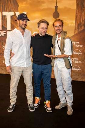 ABB CITYBLOOD: Adrian Topol and Constantin von Jascheroff attended the premiere of the German Hulu Original series *City of Blood* at Kino International on August 31, 2026, in Berlin, Germany