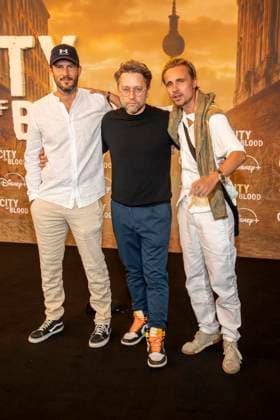 ABB CITYBLOOD: Adrian Topol and Constantin von Jascheroff attended the premiere of the German Hulu Original series *City of Blood* at Kino International on August 31, 2026, in Berlin, Germany