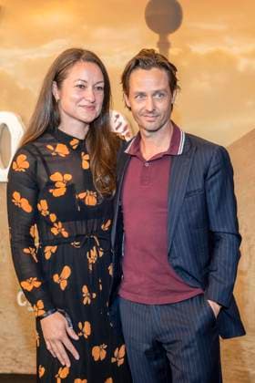 ABB CITYBLOOD: Annie Mosebach and her husband Tom Schilling attend the premiere of the German Hulu Original series *City of Blood* at Kino International on August 31, 2026, in Berlin, Germany