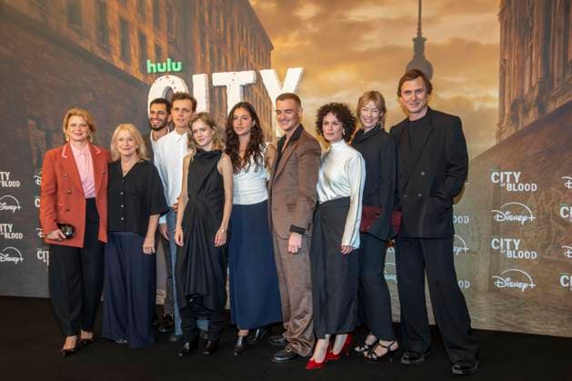 ABB CITYBLOOD Joerdis Triebel, Dagmar Manzel, Franz Hartwig, Lea Drinda, Soma Pysall, David Schütter, Melika Foroutan, Jenny Schily, and Lars Eidinger attended the premiere of the German Hulu Original series *City of Blood* at Kino International on August 31, 2026, in Berlin, Germany
