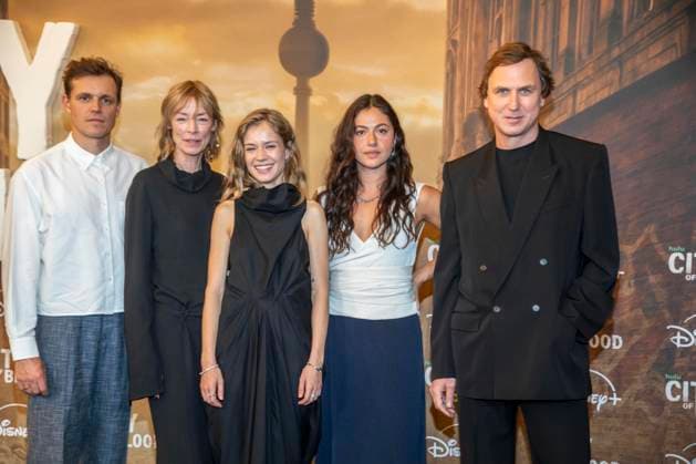 ABB CITYBLOOD: Jenny Schily, Lea Drinda, Soma Pysall, and Lars Eidinger attend the premiere of the German Hulu Original series *City of Blood* at Kino International on August 31, 2026, in Berlin, Germany