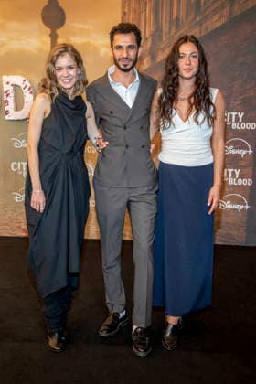 ABB CITYBLOOD: Lea Drinda, Mouataz Alshaltouh, and Soma Pysall attended the premiere of the German Hulu Original series *City of Blood* at Kino International on August 31, 2026, in Berlin, Germany
