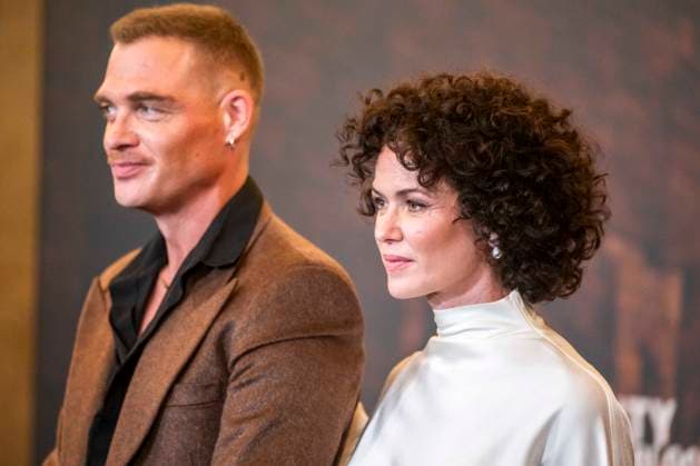 ABB CITYBLOOD: David Schuetter and Melika Foroutan attend the premiere of the German Hulu Original series *City of Blood* at Kino International on August 31, 2026, in Berlin, Germany