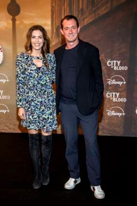 ABB CITYBLOOD: Jule Goelsdorf and Michael Laschet attend the premiere of the German Hulu Original series *City of Blood* at Kino International on August 31, 2026, in Berlin, Germany