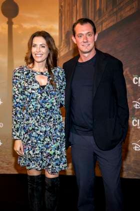 ABB CITYBLOOD: Jule Goelsdorf and Michael Laschet attend the premiere of the German Hulu Original series *City of Blood* at Kino International on August 31, 2026, in Berlin, Germany