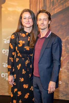ABB CITYBLOOD: Annie Mosebach and her husband Tom Schilling attend the premiere of the German Hulu Original series *City of Blood* at Kino International on August 31, 2026, in Berlin, Germany