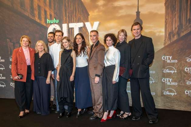 ABB CITYBLOOD: Joerdis Triebel, Dagmar Manzel, Franz Hartwig, Lea Drinda, Soma Pysall, David Schütter, Melika Foroutan, Jenny Schily, and Lars Eidinger attended the premiere of the German Hulu Original series *City of Blood* at Kino International on August 31, 2026, in Berlin, Germany