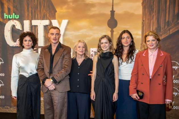ABB CITYBLOOD: Melika Foroutan, David Schütter, Dagmar Manzel, Lea Drinda, Soma Pysall, and Joerdis Triebel attended the premiere of the German Hulu Original series *City of Blood* at Kino International on August 31, 2026, in Berlin, Germany