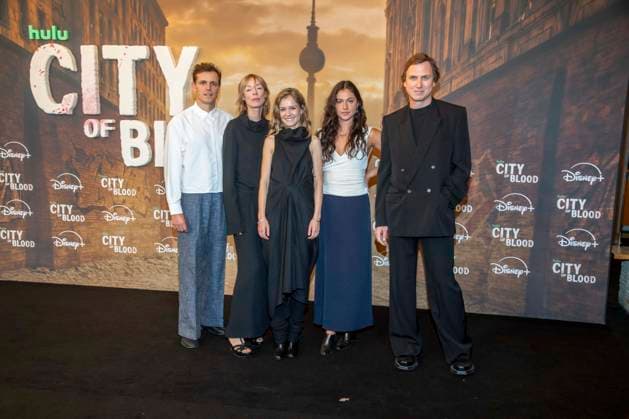 ABB CITYBLOOD: Jenny Schily, Lea Drinda, Soma Pysall, and Lars Eidinger attend the premiere of the German Hulu Original series *City of Blood* at Kino International on August 31, 2026, in Berlin, Germany