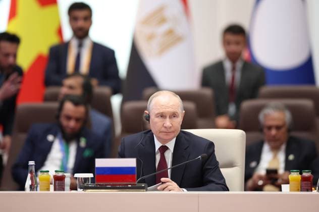 Kyrgyzstan SCO Summit 9232655 01.09.2026 Russian President Vladimir Putin attends a meeting in the Shanghai Cooperation Organization (SCO) Plus format in Bishkek, Kyrgyzstan. Petr Kovalev Sputnik Bishkek Kyrgyzstan  Copyright: xPetrxKovalevx