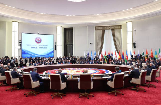 Turkish President Recep Tayyip Erdogan BISHKEK, KYRGYZSTAN - SEPTEMBER 01: (----EDITORIAL USE ONLY - MANDATORY CREDIT - TURKISH PRESIDENCY MURAT KULA HANDOUT - NO MARKETING NO ADVERTISING CAMPAIGNS - DISTRIBUTED AS A SERVICE TO CLIENTS----) Turkish President Recep Tayyip Erdogan attends the Shanghai Cooperation Organization Council of Heads of State meeting in Bishkek, on September 01, 2026 in Bishkek, Kyrgyzstan. The summit brings together heads of state and government from SCO member countries. Tur Presidency Murat Kula Anadolu Bishkek Kyrgyzstan. Editorial use only. Please get in touch for any other usage.  Copyright: x2026xAnadoluxTurxPresidencyx xMuratxKulax