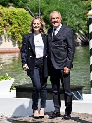 IPA87996970 - Rome, Restoration of the Arch of Janus; Venice, 83rd Venice International Film Festival 2026 arrivals at the Excelsior Hotel pier Pictured: Greta Scarano, host, and Alberto Barbera, director  Copyright: xSimonexComix xPoolxPhotoxEventsx08x 87996970