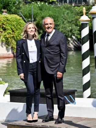 IPA87996972 - Rome, Restoration of the Arch of Janus; Venice, 83rd Venice International Film Festival 2026 arrivals at the Excelsior Hotel pier Pictured: Greta Scarano, host; Alberto Barbera, director  Copyright: xSimonexComix xPoolxPhotoxEventsx08x 87996972