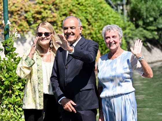 IPA87997010 - Rome, Restoration of the Arch of Janus; Venice, 83rd Venice International Film Festival 2026 arrivals at the Excelsior Hotel pier Pictured: Marvi de Angelis, Alberto Barbera, Angela Savoldi  Copyright: xSimonexComix xPoolxPhotoxEventsx08x 87997010
