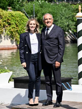 IPA87996971 - Rome, Restoration of the Arch of Janus; Venice, 83rd Venice International Film Festival 2026 arrivals at the Excelsior Hotel™s pier Pictured: Greta Scarano, host, and Alberto Barbera, director  Copyright: xSimonexComix xPoolxPhotoxEventsx08x 87996971