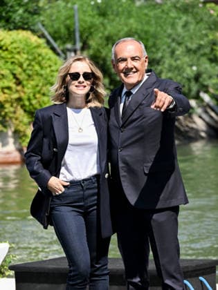 IPA87996967 - Rome, Restoration of the Arch of Janus; Venice, 83rd Venice International Film Festival 2026 arrivals at the Excelsior Hotel pier Pictured: Greta Scarano, host, and Alberto Barbera, director  Copyright: xSimonexComix xPoolxPhotoxEventsx08x 87996967