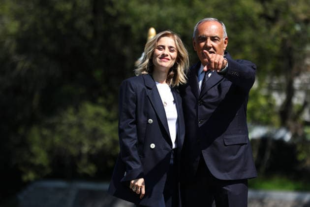 September 1, 2026, Venice Lido, Veneto, Italy: GRETA SCARANO, host of the 83rd Venice International Film.Festival, arrives in Venice Lido, Italy and is welcomed by festival director ALBERTO BARBERA. Venice Lido Italy - ZUMAc179 20260901_zep_c179_077 Copyright: xMickaelxChavetx