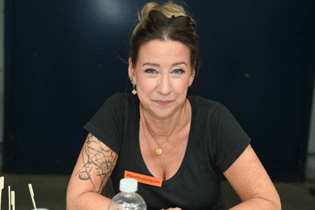 Actress Isabell Hertel poses at the big fan gathering and awards ceremony for the RTL series *Unter Uns*