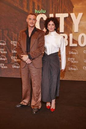 August 31, 2026, David Schütter and Melika Foroutan at the premiere of *City of Blood*, Kino International, Berlin, Berlin Berlin