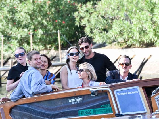 IPA88003758 - Venice, 83rd Venice International Film Festival 2026 - Arrivals at the Excelsior Hotel™s pier - Pictured: Cast of the film *The Girl with the Leica*  Copyright: xSimonexComix xPoolxPhotoxEventsx08x 88003758
