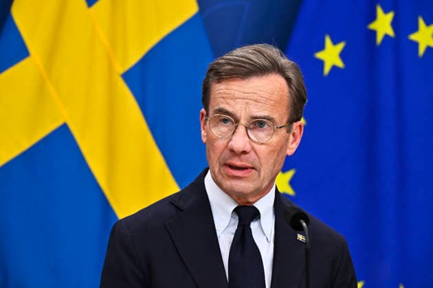 STOCKHOLM, SVERIGE 20260901 Statsminister Ulf Kristersson (M) under en pressträff pa Rosenbad med anledning av det besked som Tysklands regering presenterat rörande hybridangreppet i Leipzig den 4:e augusti. STOCKHOLM SVERIGE x10430x *** STOCKHOLM, SWEDEN 20260901 Prime Minister Ulf Kristersson M during a press conference at Rosenbad following the announcement by the German government regarding the cyberattack in Leipzig on August 4 STOCKHOLM SWEDEN x10430x  Copyright: xChristinexOlsson TTx PRESSTRÄFF OM EUROPEISKA SÄKERHETSLÄGET o1lVl9bqJfg
