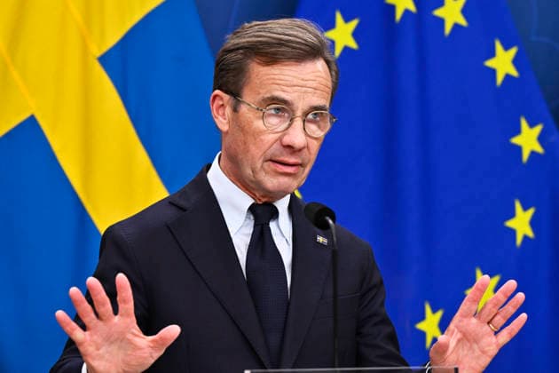 STOCKHOLM, SVERIGE 20260901 Statsminister Ulf Kristersson (M) under en pressträff pa Rosenbad med anledning av det besked som Tysklands regering presenterat rörande hybridangreppet i Leipzig den 4:e augusti. STOCKHOLM SVERIGE x10430x *** STOCKHOLM, SWEDEN 20260901 Prime Minister Ulf Kristersson M during a press conference at Rosenbad regarding the announcement made by the German government concerning the hybrid attack in Leipzig on August 4 STOCKHOLM SWEDEN x10430x  Copyright: xChristinexOlsson TTx PRESSTRÄFF OM EUROPEISKA SÄKERHETSLÄGET Uzm2tkOb_F4