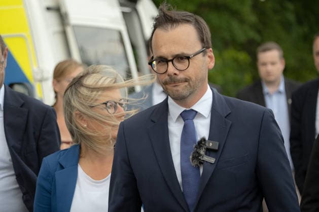 September 1, 2026, Turnow Preilack, Germany: Brandenburg officials speak to the media near the site where improvised rockets reportedly struck a power substation. A power plant is seen in the background. Authorities are investigating the incident. Brandenburgs economy minister Martina Klement and Interior Minister Dr. Jan Redmann Turnow Preilack Germany - ZUMAs319 20260901_znp_s319_012 Copyright: xGabyxSchuetzex