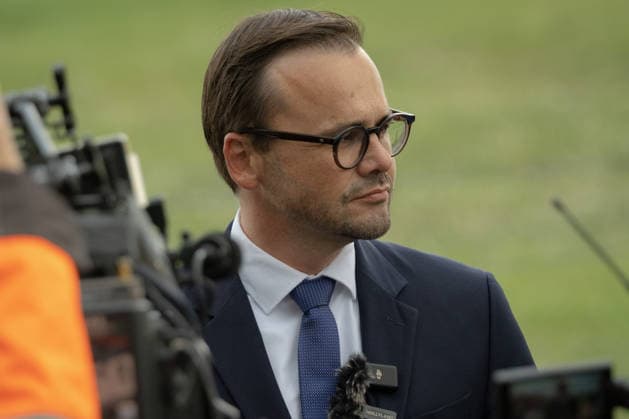 September 1, 2026, Turnow Preilack, Germany: Brandenburg Interior Minister Dr. Jan Redmann speaks to the media near the site of the suspected attack on a power substation in Brandenburg, Germany, September 1, 2026. Turnow Preilack Germany - ZUMAs319 20260901_znp_s319_017 Copyright: xGabyxSchuetzex