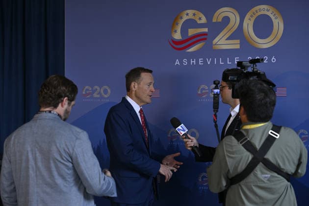 G20 Finance Ministers and Central Bank Governors Meeting In Asheville, North Carolina ASHEVILLE, USA - SEPTEMBER 1: World leaders in finance speak to the press during day two of the G20 summit of the Finance Ministers and Central Bank Governors Meeting at the Omni Grove Park Inn in Asheville, NC, United States on September 01, 2026. US Treasury Secretary Scott Bessent is hosting a two-day meeting of the Group of 20 world leaders in finance. Peter Zay Anadolu North Carolina United States. Editorial use only. Please get in touch for any other usage.  Copyright: x2026xAnadoluxPeterxZayx